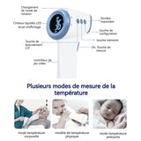 Thermomètre Frontal Ecran rétro-éclairé 3 couleurs Mesure la température sans contact Rappel sonore et vibratoire Thermomètre