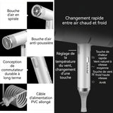 Sèche-cheveux 25 cm Température constante intelligente Moteur haute vitesse et silencieux Buse multifonction Sèche-cheveux ionique