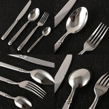 ouverts 4 Pièces pour Ensemble de Ménagère Comprend Couteau Fourchette Cuillère cuillère à café Couverts de Table Acier Inoxydable