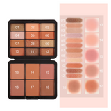 Palette de fards à paupières 18couleurs portable étanch et résistant à la transpiration palette d'ombres à paupières pour la scène
