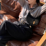 Mode sac à dos sac fourre-tout en cuir croissant selle une épaule diagonale sous les bras boulette Croissant sac femmes