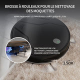Robot aspirateur 2 en 1 autonomie mince silencieux connecté avec WiFi Alexa App idéal pour les poils d'animaux tapis sols durs