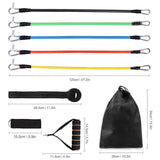 Bande de résistance 12pcs kit bandes élastiques musculation exercices yoga gym femmes et hommes renforcement endurance souplesse