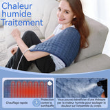 Coussin chauffant 30x60cm Flanelle 6 niveaux de chaleur 4 niveaux de minuterie protection contre la surchauffe Couverture chauffante