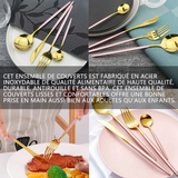 ouverts de table Service 24 pièces 4 couverts par ustensiles cuisine acier inoxydable couverts avec coffret cadeau pour 6 personnes