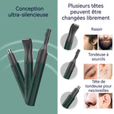 Tondeuse Nez 3 en 1 600mAh 3W  Rasage en douceur Tondeuse à poils de nez Lame lavable Utilisation humide et sèche Chargement USB