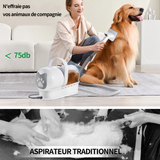 Tondeuse chien 7 en 1 39x31.5x17.5cm aspirateur poil de chien avec 6 peignes de limitation tondeuse pour chien avec aspirateur