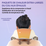 Masseur cervical 2000mah 2 niveaux chauffage minuterie masseur de cou avec 2 niveaux d'intensité 2 modes masseur de cou electrique