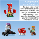 Blocs de construction assemblage maison champignon convient aux enfants de plus de 8 ans cadeau d'anniversaire idéal jouets rouge