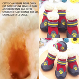 haussures pour chien 4 pcs convient aux chiens pesant entre 6 et 7 kg chaussures pour animaux compagnie d'automne d'hiver rouge