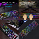 Clavier et Souris 530x160x45mm Lumière hybride arc-en-ciel pour clavier Ensemble mécanique clavier et souris filaire Jeux d'eSport