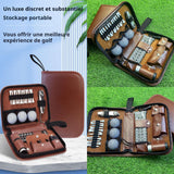 Sac de rangement pour outils de golf 35x22cm rangement d'accessoires et d'outils de golf en cuir PU grande capacité résistant