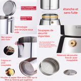 afetière italienne en acier inoxydable pour 10 tasses 500ml Pour induction à gaz et toutes les cuisinières Cafetière moka Argenté