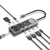 Station d'accueil 8 en 1 hub multi-interface port réseau gigabit audio sans perte TF/SD PD 100W compatible avec plusieurs systèmes