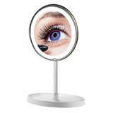 Miroir grossissant 20cm Diamètre pivotant à 360 degrés grossissement 10x fixation pliable murale miroir maquillage avec lumière