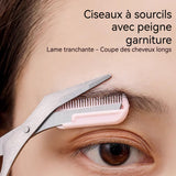 iseaux Sourcils 125mm x52mm x1mm Ciseaux à sourcils avec peigne professionnels Ciseaux à sourcils pour Couper les Sourcils Cils