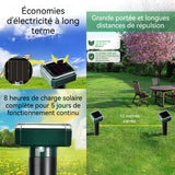 répulsif moustique 10 mètres Sonic Wide-area Portable Long-lasting Diverse Animal Repellent Eco-friendly Répulsif à ultrasons