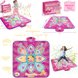 Tapis de danse 90x90cm pour fille 3-12 ans Tapis de danse musical pour filles à 7 modes danse cadeaux pour filles tapis de danse