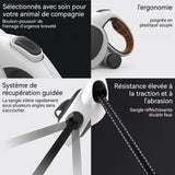 Laisse chien 5m laisse réfléchissante pour chien avec corde de traction rétractable automatique et lumière LED avec poubelle