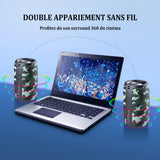 Enceinte bluetooth 1800 mAh BT 5.0 mini haut-parleur bluetooth enceinte sans fil IPX5 etanche haut-parleur bluetooth camouflage