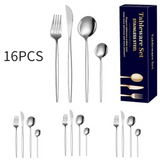 ouverts de table Service 16 pièces 4 couverts par set Ustensiles cuisine adaptés Comprend couverts une fourchette une cuillère