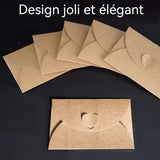 Enveloppe Kraft 25 Pièces avec 25 Cartes Vierges pour NoëlInvitation au Mariage Cartes Vœux Fête D'Anniversaire Meilleurs Vœux
