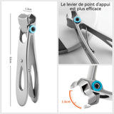 oupe-ongles 14x89mm grande ouverture pointu acier inoxydable outils  manucure facile transporter manucure facile soin des ongles