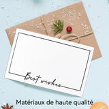 Enveloppe Kraft 25 Pièces avec 25 Cartes Vierges pour NoëlInvitation au Mariage Cartes Vœux Fête D'Anniversaire Meilleurs Vœux