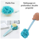 Brosse de bain 36x12cm peut être utilisée pour le brossage et le frottement brosse à long manche pour bain baignoire double face