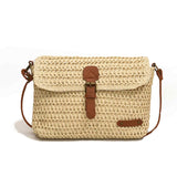 Sacoche 28x5x17cm paille à la mode et polyvalent printemps et été nouveau sac tissé voyage de plage sac à bandoulière personnalisé