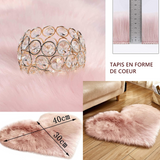 Tapis en forme de coeur rose Ultra Soft Fluffy Tapis Mignon tapis à poils longs Convient Chambre Coucher Salon Décoration