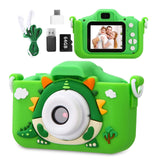 Appareil photo enfant 96Mpx carte 64Go lecteur de cartes double caméra avant et arrière enregistrement vidéo divers filtres vert