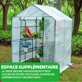 Serre de jardin 3 étages 143x143 x195cm pratique tente maison des fleurs vert blanc tente serre PVC tente maison des fleurs PE