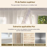 Volets Rideau 70x120cm aucun poinçonnage requis rideau gaze blanche esthétique convient chambre/balcon/salle manger/salon rideau