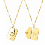 Collier Enveloppe Ouvrable Doré en acier inoxydable pour couples et amis élégant unique collier pour couple cadeaux de vacances