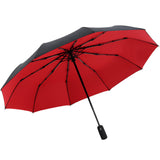 Parapluie automatique 10 baleines facile à transporter parapluie pliant en vinyle noir protection contre la pluie et le soleil
