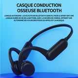Casque conduction osseuse IPX8 noir bluetooth 5.3 étanche avec mémoire 32GB ecouteurs bluetooth sans fil casque bluetooth sans fil