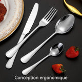 ouverts de table 5PCS sliver 4 set ménagère ensemble de couverts occidentaux en acier inoxydable ustensiles de cuisine vaisselle