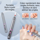 Ponceuse pour Ongles 500mah 5W 3 vitesses Livré avec 12 têtes de meulage Portable à domicile Haute vitesse et faible bruit gris