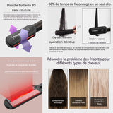 Fer à lisser professionnel avec la nanotechnologie infrarouge vapeur lisseur cheveux 2 en 1 cheveux raides et boucles portable