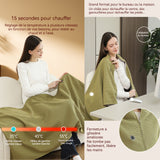 Couverture électrique 80x150cm 10W couverture chauffante lavable mobile USB avec 3 modes de température avec fermeture à glissière