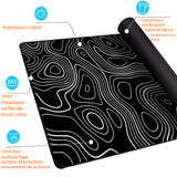 Tapis de souris 80x30x0.3cm grand tapis de souris de jeu avec surface en caoutchouc antidérapant imperméable pour maison art noir
