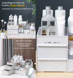 Organisateur de maquillage 25,5x16x11,5 cm boîte de rangement à 2 tiroirs pour chambre salle de bain organisateur de cosmétique