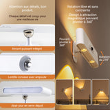 Applique murale LED 2w 3600mah 3 couleur réglable rotation à 360 degrés réglable tactile magnétique lampe murale pour intérieure