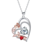 ollier coeur rose pour femme en cuivre avec zircon personnalisé bijoux pour femmes pour mère et épouse cadeaux pour femmes