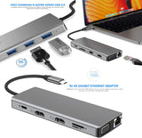 Station d'accueil Port USB 3.0 12 en 1 HDMI 4K Port Ethernet Gigabit VGA Chargement PD Boîtier métallique Bonne compatibilité