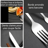Vaisselle en acier inoxydable couverts avec manches en bois accueil ensemble de couverts en acier inoxydable cadeaux de fête