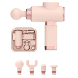 Massage musculaire 5 vitesses 2000mah avec 4 têtes de massage détente profonde dans toutes les directions amplitude de 6 mm rose