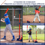 Machine de baseball 1,2 m réglable en hauteur ensemble de balles en T 3 en 1 pour enfants ensemble de jouets éjection de baseball