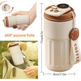 Mug Isotherme 450ml mug lsotherme portabilité tasse isolée sous vide thermos tasse en avec affichage cadeau de Noël de température